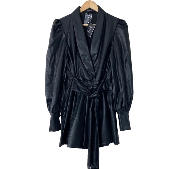 Area Stars Faux Leather Blazer Romper - Picture 3 of 16